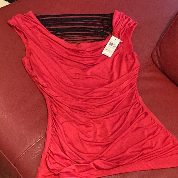 Back Accent Red Blouse - Picture 1 of 6